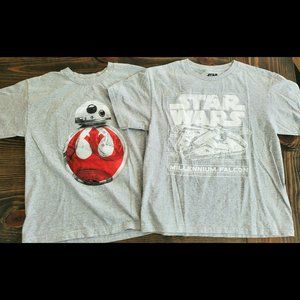 Lot 2 Boys 14/16 Stars Wars T-shirts BB-8 Falcon